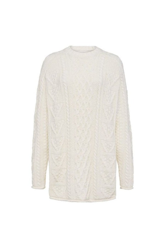 Heritage Cable Sweater | Pearl — packshot