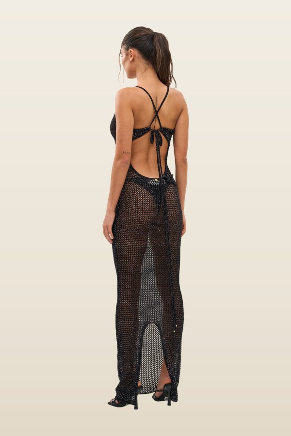 Hilsa Black - Maxi Dress — model back