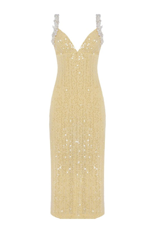 Iara Crochet Flowers Midi Dress — packshot