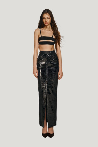 Instinct skirt in Onyx — model front