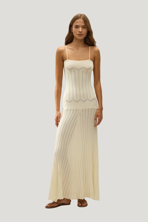 Irene Maxi Dress Maja Pointelle — model front