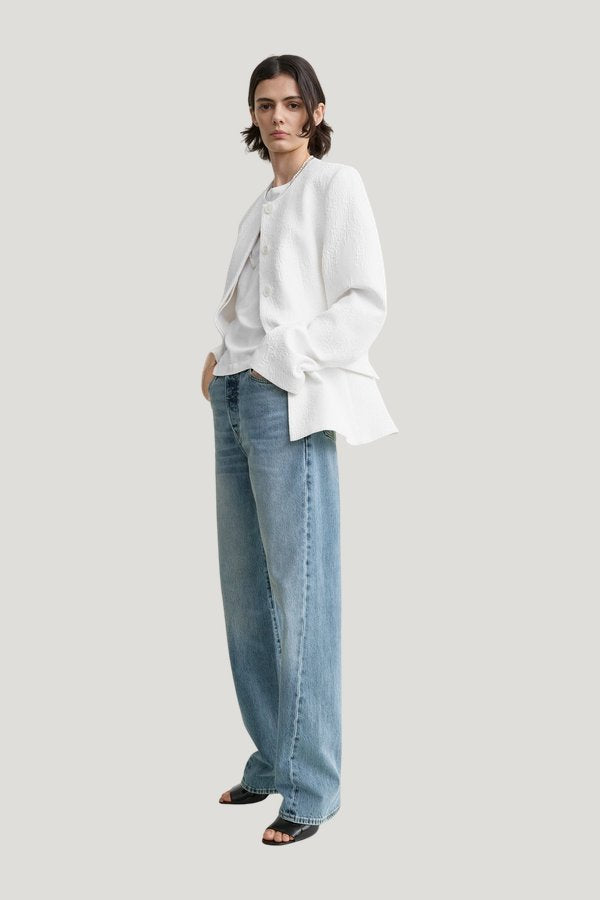 Jacquard cotton jacket optic — model side