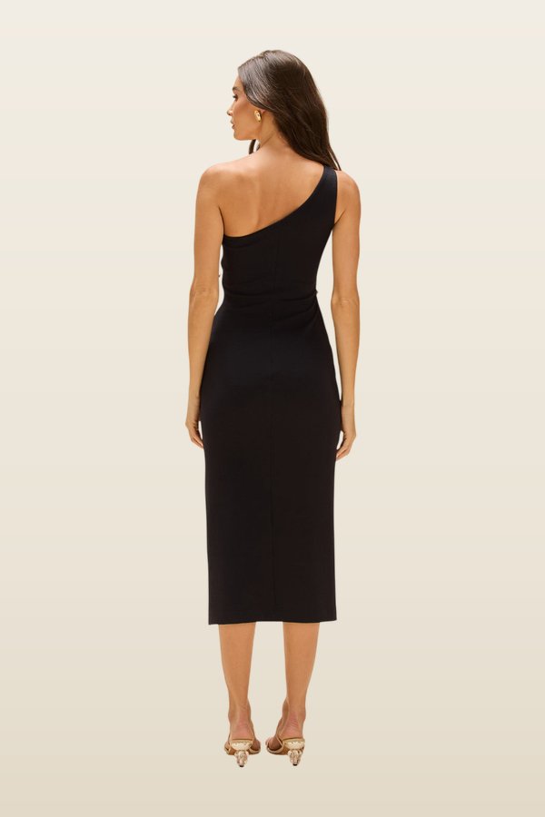 Jade Knit Colors Midi Dress — model back
