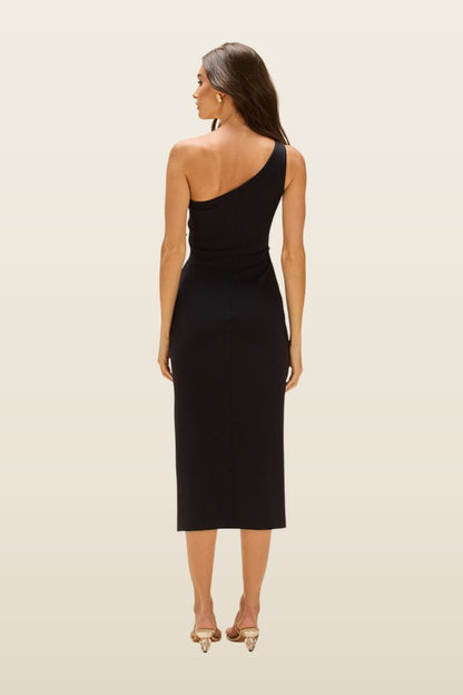 Jade Knit Colors Midi Dress — model back