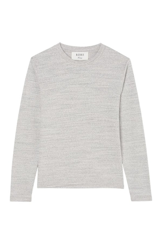 Japanese mouliné jersey long sleeve | grey mouliné — packshot