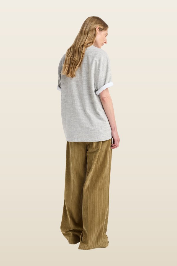 Japanese mouliné jersey t-shirt | grey mouliné — model back