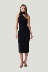 Jemma One Shoulder Tie Midi Dress — model front