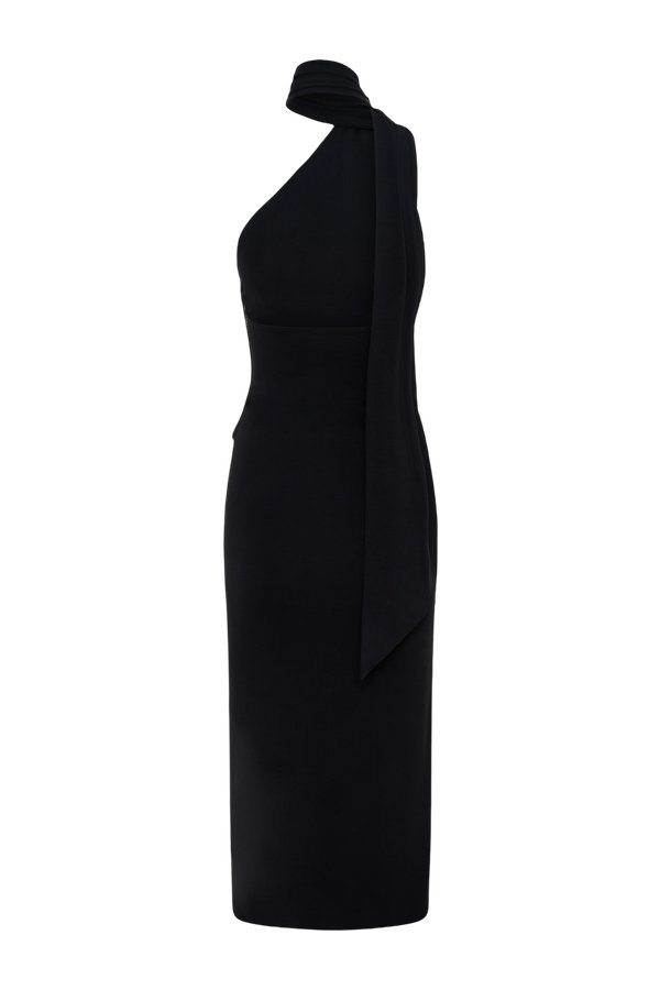 Jemma One Shoulder Tie Midi Dress — packshot