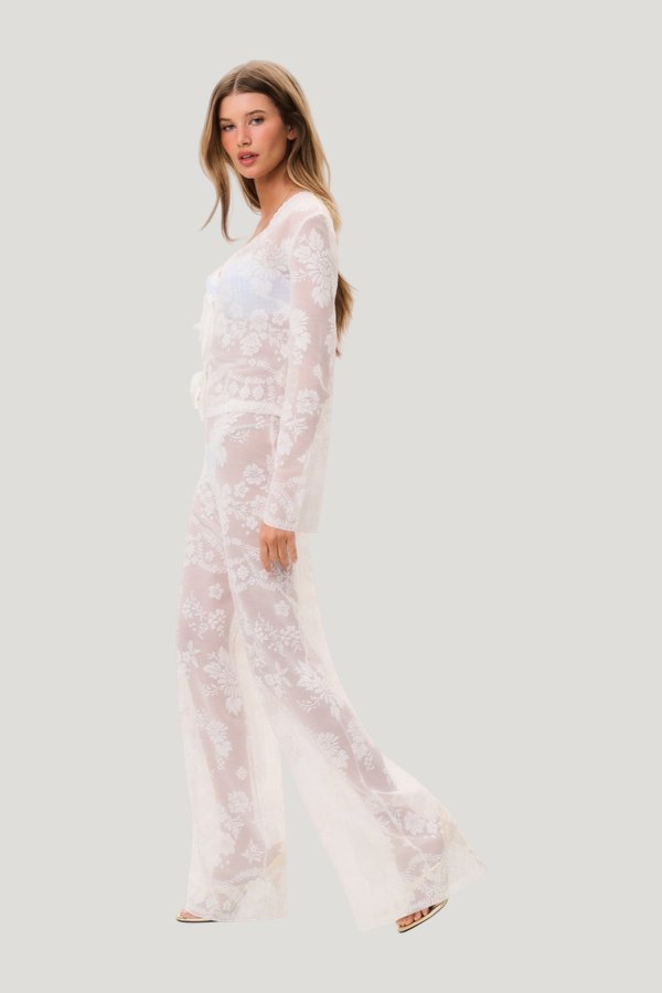 Jessia Lace Cover-Up Pant — model side