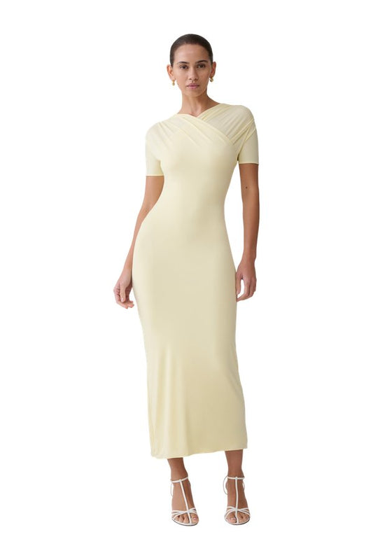 Junie Cross-Over Neck Slinky Maxi Dress — packshot