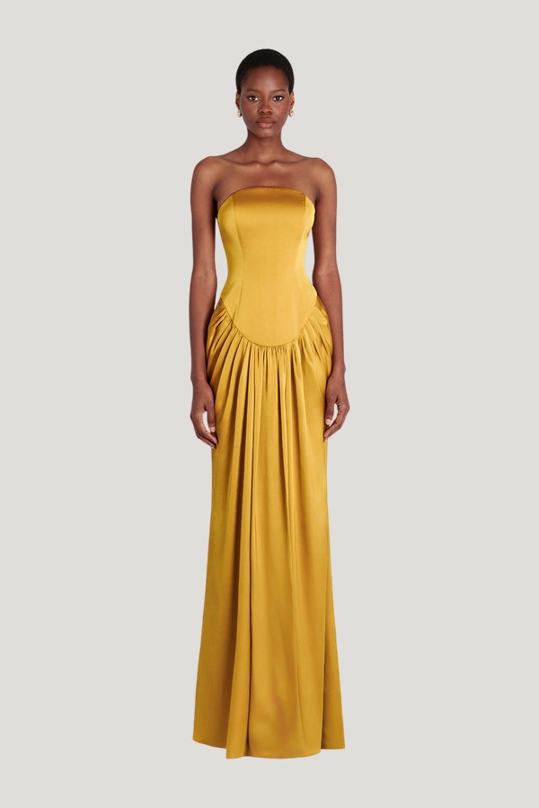 Kanti Dress - Gold — model front