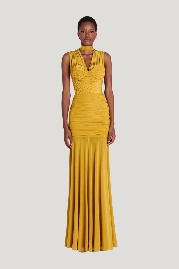 Kantika Dress - Gold — model front