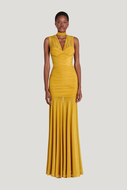 Kantika Dress - Gold — model front