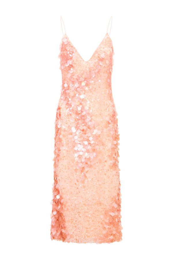 Kayleen Peach Sequin Midi Dress — packshot