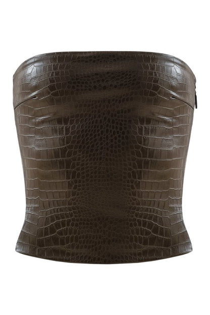 Killa bandeau in Brown Croc — packshot
