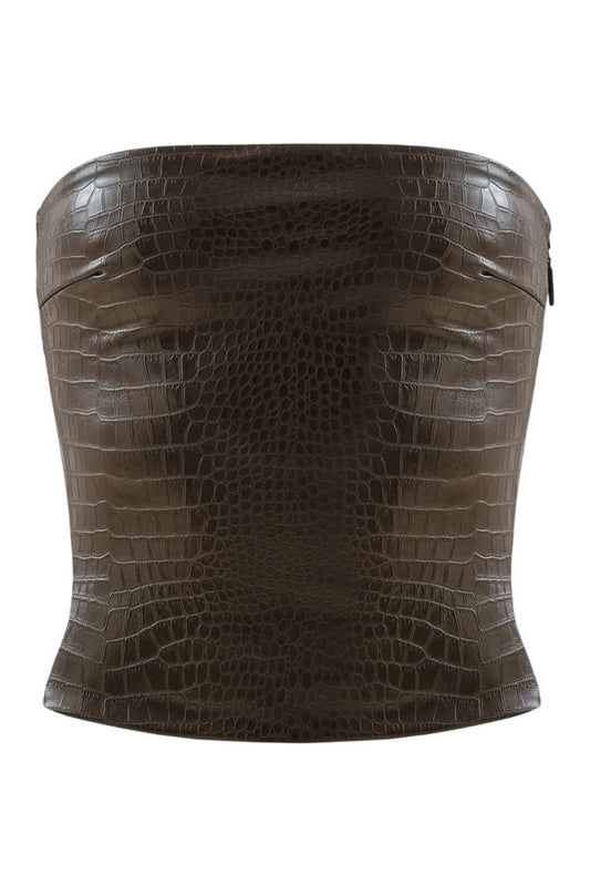 Killa bandeau in Brown Croc — packshot