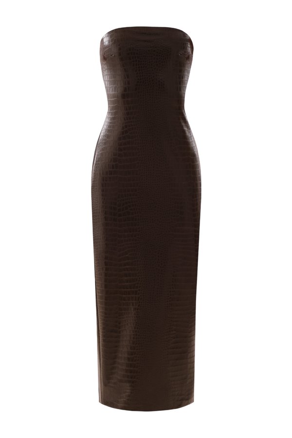 Killa dress in Brown Croc — packshot