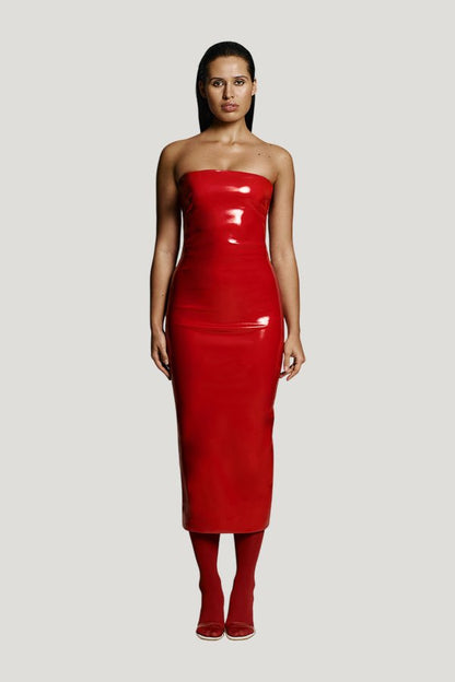 Killa dress in Red Patent — model front