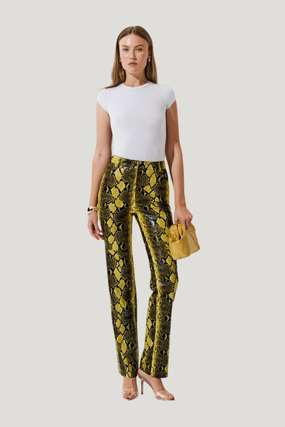 Killa pants in Yellow Python — model front