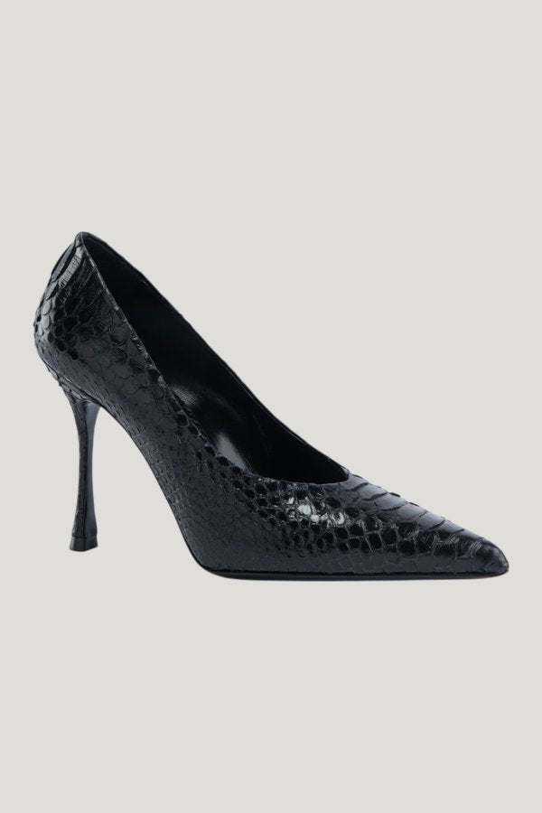 Kiss Pump Black Python Leather — extra