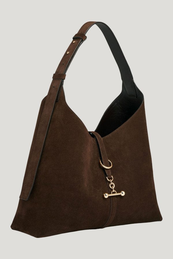 Kite Hobo Maxi - Chocolate Suede — model front
