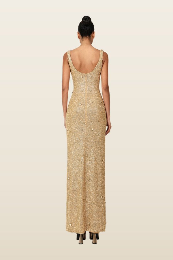 Kroon Maxi Dress - Gold — model back