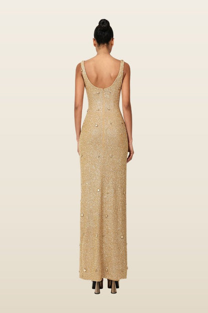 Kroon Maxi Dress - Gold — model back