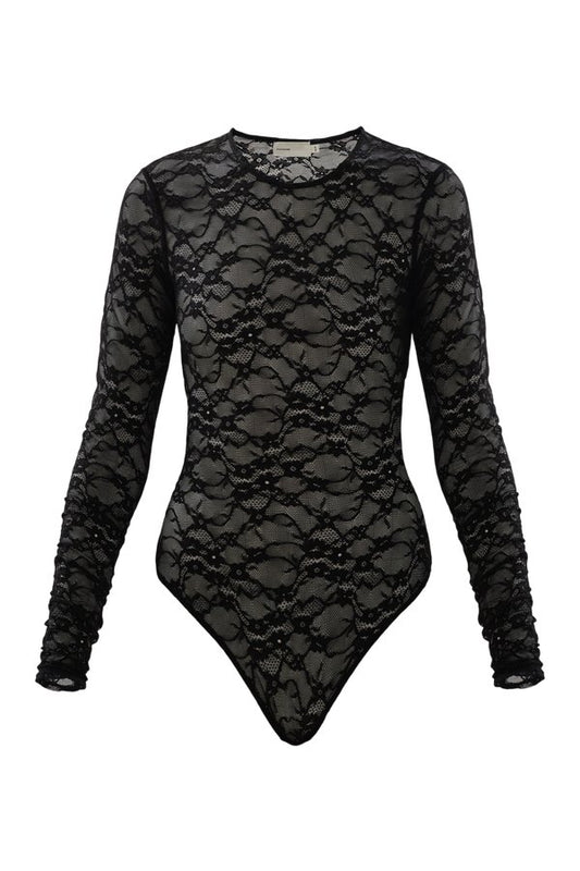 Lace Skin bodysuit in Onyx — packshot