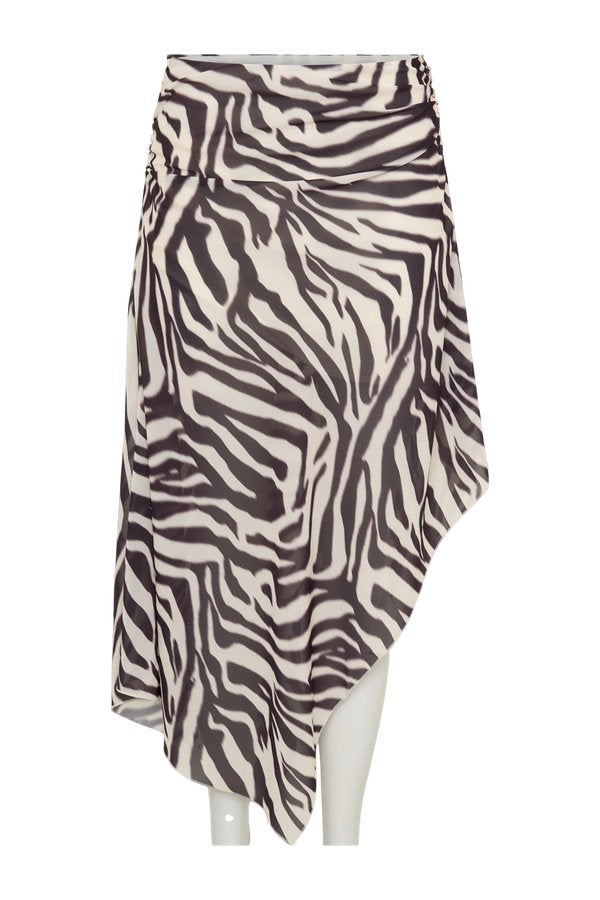 Lana Chiffon Midi Skirt - Abstract Zebra Print — packshot