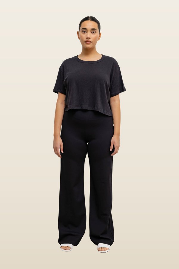 Laura Crop Boxy Tee — model back