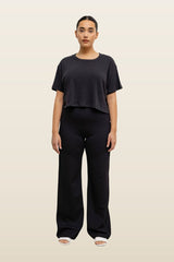 Laura Crop Boxy Tee — model back