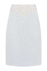 Laura Silk Midi Skirt - French Pearl — packshot