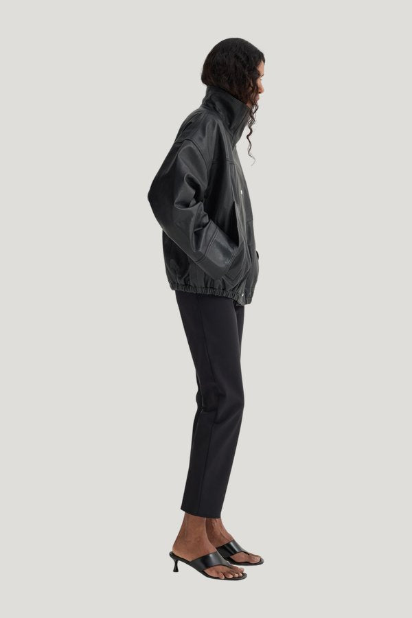 Reinvented leather jacket — model side