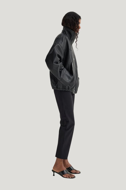 Reinvented leather jacket — model side