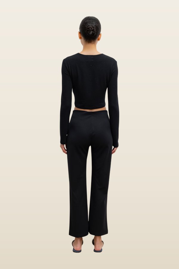 Lauren Crop Cardigan — model back