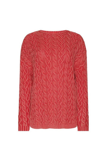 Lightweight Cable Sweater | Cayenne — packshot