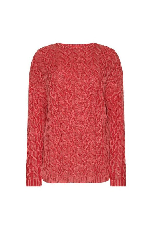 Lightweight Cable Sweater | Cayenne — packshot