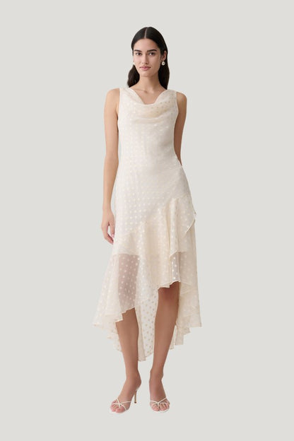 Lilah Devore Midi Dress — model front