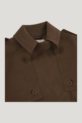'Versailles' Limited Edition Faux Leather Signature Belted Trench Coat — model side