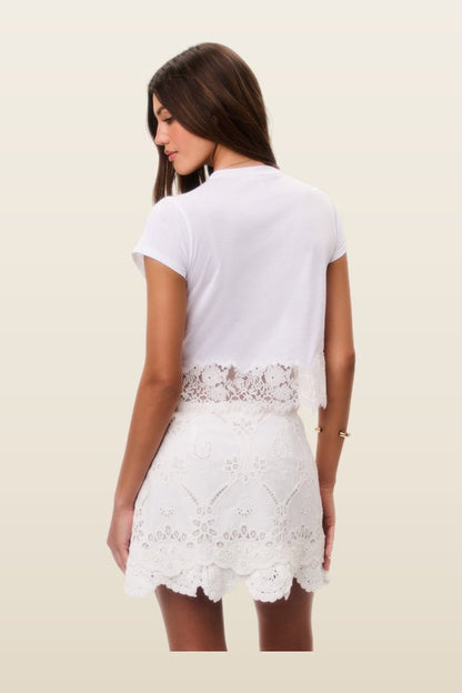 Liriel Eyelet Embroidered Mini Skirt — model back