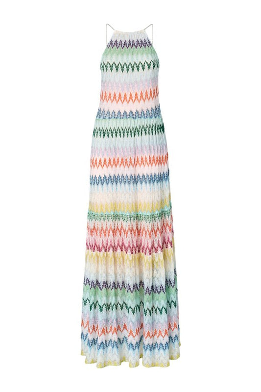 Long dress in zig zag lace — packshot