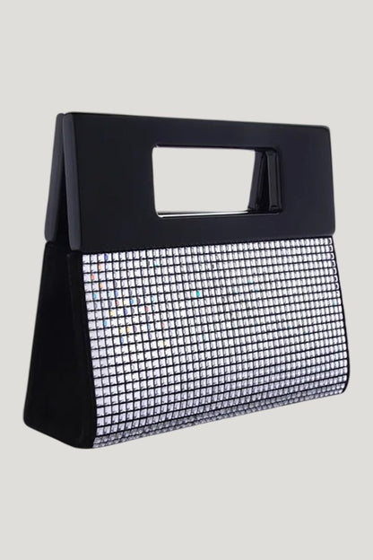 Long Micro Bella In Silver Crystal — model front