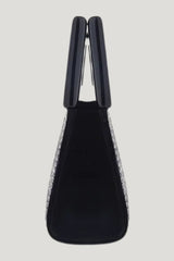 Long Micro Bella In Silver Crystal — model side