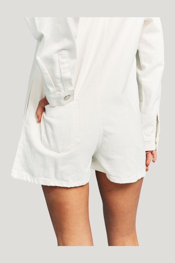 Long Sleeve Denim Romper — extra