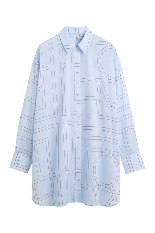 Long summer shirt sky/red — packshot