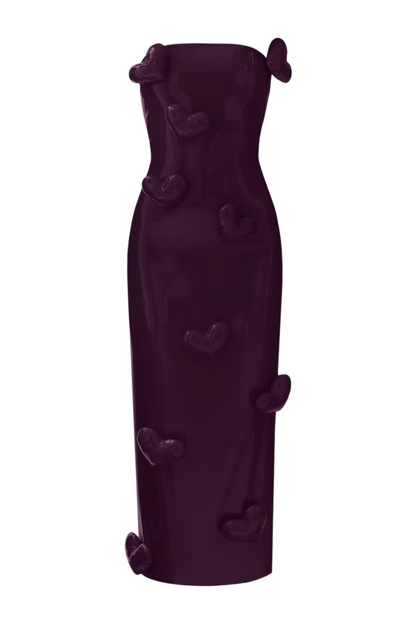 Love Killa dress in Plum Patent — packshot