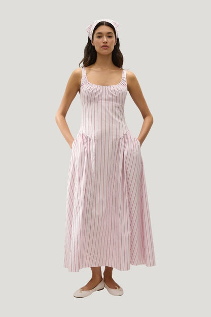 Lucia Head Scarf Fiori Stripe Palazzo - Final Sale — model front
