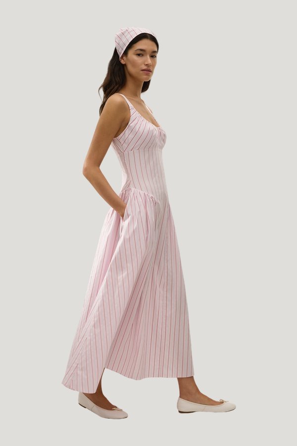 Lucia Head Scarf Fiori Stripe Palazzo - Final Sale — model side