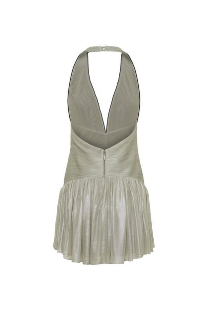 Lucille Halter Pleated Mini Dress — packshot
