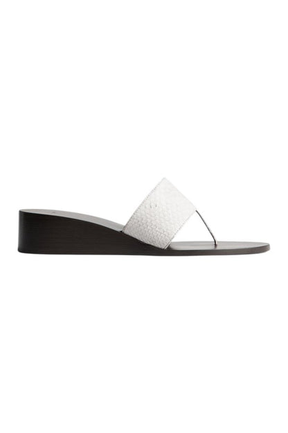 Lucille Wedge Sandal White Python Leather — packshot